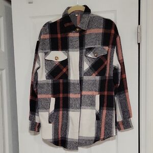 Black and Gray Utility Jacket with Relaxed Fit